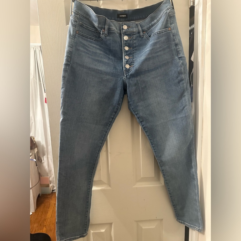 Express Women's Blue Skinny Jeans